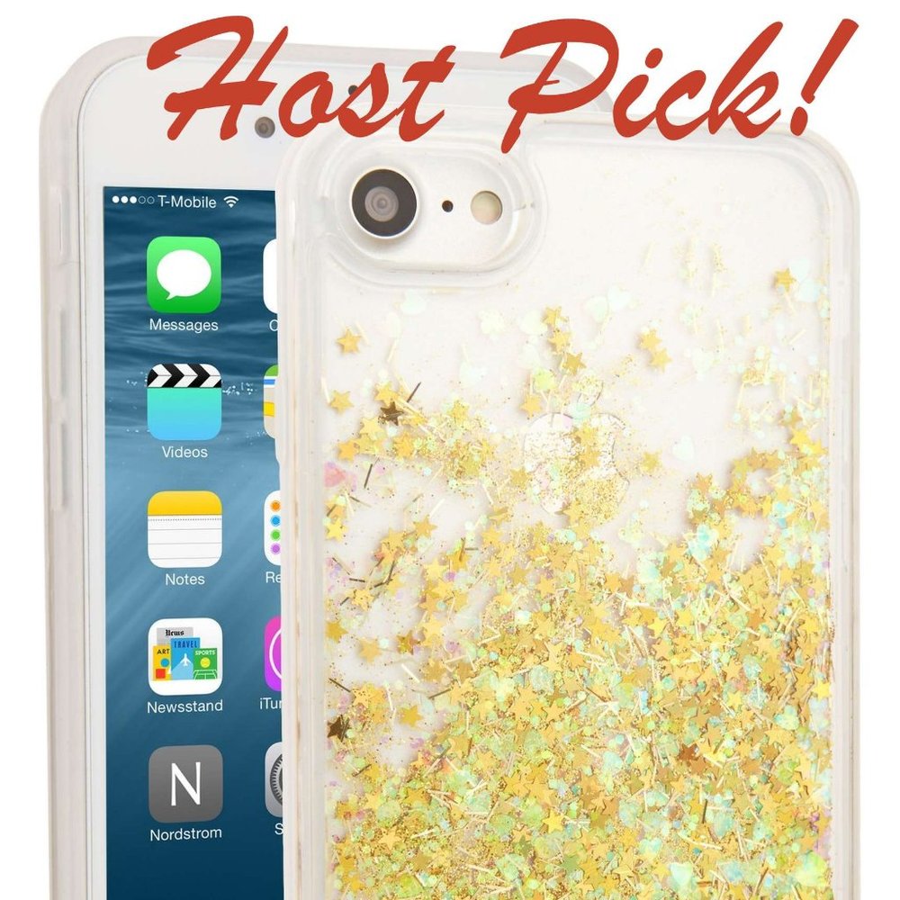 RECOVER/Nordstrom iPhone 7 GLITTER PARTY Case GOLD New NIB Fun HPx2π - Picture 2 of 7